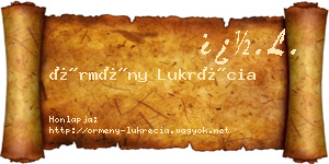 Örmény Lukrécia névjegykártya